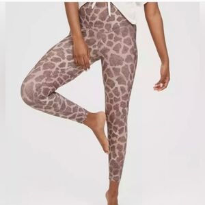 Aerie Animal-Print High Waisted Leggings in Taupe and Mauve